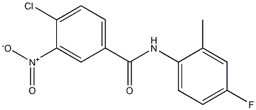 4-chloro-N-(4-fluoro-2-methylphenyl)-3-nitrobenzamide 结构式
