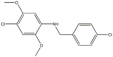 4-chloro-N-[(4-chlorophenyl)methyl]-2,5-dimethoxyaniline 结构式