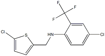 4-chloro-N-[(5-chlorothiophen-2-yl)methyl]-2-(trifluoromethyl)aniline 结构式