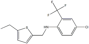 4-chloro-N-[(5-ethylthiophen-2-yl)methyl]-2-(trifluoromethyl)aniline 结构式