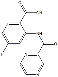 4-fluoro-2-[(pyrazin-2-ylcarbonyl)amino]benzoic acid 结构式