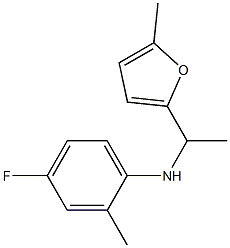 4-fluoro-2-methyl-N-[1-(5-methylfuran-2-yl)ethyl]aniline 结构式