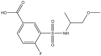 4-fluoro-3-[(1-methoxypropan-2-yl)sulfamoyl]benzoic acid 结构式