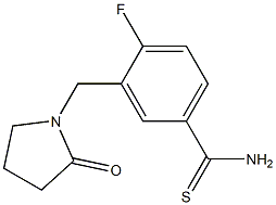 4-fluoro-3-[(2-oxopyrrolidin-1-yl)methyl]benzenecarbothioamide 结构式