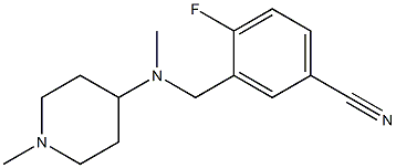 4-fluoro-3-{[methyl(1-methylpiperidin-4-yl)amino]methyl}benzonitrile 结构式