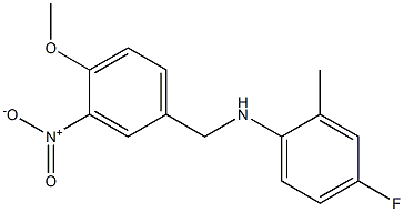 4-fluoro-N-[(4-methoxy-3-nitrophenyl)methyl]-2-methylaniline 结构式