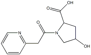 4-hydroxy-1-[2-(pyridin-2-yl)acetyl]pyrrolidine-2-carboxylic acid 结构式