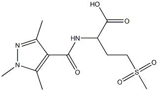 4-methanesulfonyl-2-[(1,3,5-trimethyl-1H-pyrazol-4-yl)formamido]butanoic acid 结构式