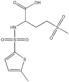 4-methanesulfonyl-2-[(5-methylthiophene-2-)sulfonamido]butanoic acid 结构式