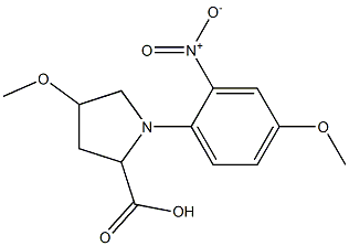 4-methoxy-1-(4-methoxy-2-nitrophenyl)pyrrolidine-2-carboxylic acid 结构式