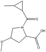 4-methoxy-1-[(2-methylcyclopropyl)carbonyl]pyrrolidine-2-carboxylic acid 结构式