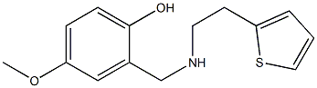 4-methoxy-2-({[2-(thiophen-2-yl)ethyl]amino}methyl)phenol 结构式