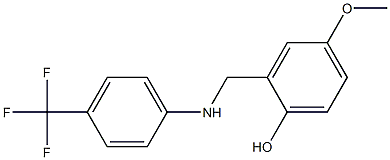 4-methoxy-2-({[4-(trifluoromethyl)phenyl]amino}methyl)phenol 结构式