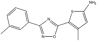 4-methyl-5-[3-(3-methylphenyl)-1,2,4-oxadiazol-5-yl]thiophen-2-amine 结构式