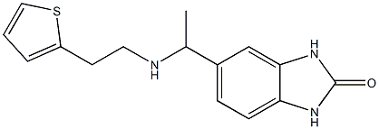 5-(1-{[2-(thiophen-2-yl)ethyl]amino}ethyl)-2,3-dihydro-1H-1,3-benzodiazol-2-one 结构式