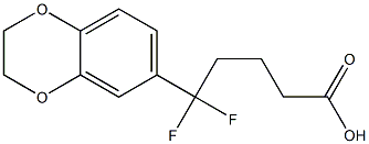 5-(2,3-dihydro-1,4-benzodioxin-6-yl)-5,5-difluoropentanoic acid 结构式