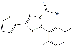 5-(2,5-difluorophenyl)-2-(thiophen-2-yl)-1,3-oxazole-4-carboxylic acid 结构式