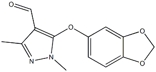 5-(2H-1,3-benzodioxol-5-yloxy)-1,3-dimethyl-1H-pyrazole-4-carbaldehyde 结构式