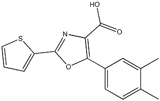 5-(3,4-dimethylphenyl)-2-(thiophen-2-yl)-1,3-oxazole-4-carboxylic acid 结构式