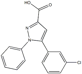 5-(3-chlorophenyl)-1-phenyl-1H-pyrazole-3-carboxylic acid 结构式