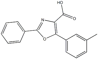 5-(3-methylphenyl)-2-phenyl-1,3-oxazole-4-carboxylic acid 结构式