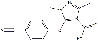 5-(4-cyanophenoxy)-1,3-dimethyl-1H-pyrazole-4-carboxylic acid 结构式
