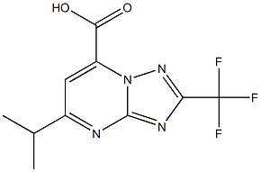 5-(propan-2-yl)-2-(trifluoromethyl)-[1,2,4]triazolo[1,5-a]pyrimidine-7-carboxylic acid 结构式