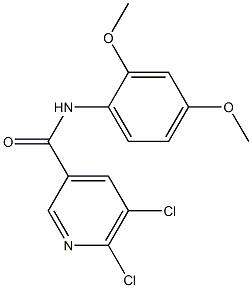 5,6-dichloro-N-(2,4-dimethoxyphenyl)pyridine-3-carboxamide 结构式