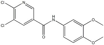 5,6-dichloro-N-(3,4-dimethoxyphenyl)pyridine-3-carboxamide 结构式