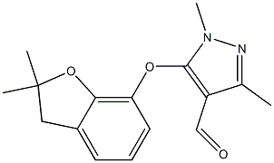 5-[(2,2-dimethyl-2,3-dihydro-1-benzofuran-7-yl)oxy]-1,3-dimethyl-1H-pyrazole-4-carbaldehyde 结构式