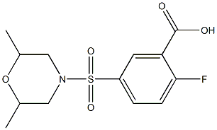 5-[(2,6-dimethylmorpholine-4-)sulfonyl]-2-fluorobenzoic acid 结构式