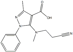 5-[(2-cyanoethyl)(methyl)amino]-3-methyl-1-phenyl-1H-pyrazole-4-carboxylic acid 结构式