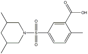 5-[(3,5-dimethylpiperidine-1-)sulfonyl]-2-methylbenzoic acid 结构式