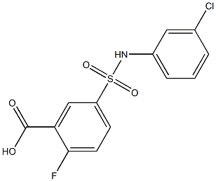 5-[(3-chlorophenyl)sulfamoyl]-2-fluorobenzoic acid 结构式