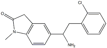 5-[1-amino-2-(2-chlorophenyl)ethyl]-1-methyl-2,3-dihydro-1H-indol-2-one 结构式