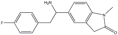 5-[1-amino-2-(4-fluorophenyl)ethyl]-1-methyl-2,3-dihydro-1H-indol-2-one 结构式