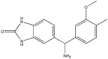 5-[amino(3-methoxy-4-methylphenyl)methyl]-2,3-dihydro-1H-1,3-benzodiazol-2-one 结构式