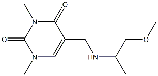5-{[(1-methoxypropan-2-yl)amino]methyl}-1,3-dimethyl-1,2,3,4-tetrahydropyrimidine-2,4-dione 结构式