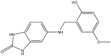 5-{[(2-hydroxy-5-methoxyphenyl)methyl]amino}-2,3-dihydro-1H-1,3-benzodiazol-2-one 结构式