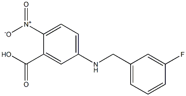 5-{[(3-fluorophenyl)methyl]amino}-2-nitrobenzoic acid 结构式