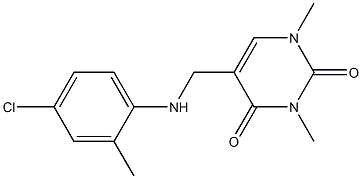 5-{[(4-chloro-2-methylphenyl)amino]methyl}-1,3-dimethyl-1,2,3,4-tetrahydropyrimidine-2,4-dione 结构式
