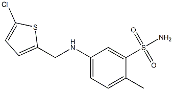 5-{[(5-chlorothiophen-2-yl)methyl]amino}-2-methylbenzene-1-sulfonamide 结构式