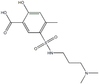 5-{[3-(dimethylamino)propyl]sulfamoyl}-2-hydroxy-4-methylbenzoic acid 结构式