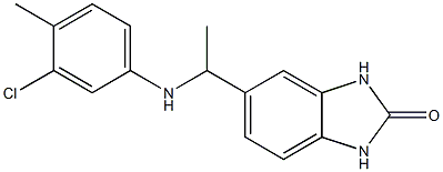5-{1-[(3-chloro-4-methylphenyl)amino]ethyl}-2,3-dihydro-1H-1,3-benzodiazol-2-one 结构式