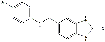 5-{1-[(4-bromo-2-methylphenyl)amino]ethyl}-2,3-dihydro-1H-1,3-benzodiazol-2-one 结构式