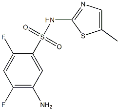 5-amino-2,4-difluoro-N-(5-methyl-1,3-thiazol-2-yl)benzene-1-sulfonamide 结构式