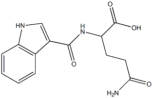5-amino-2-[(1H-indol-3-ylcarbonyl)amino]-5-oxopentanoic acid 结构式