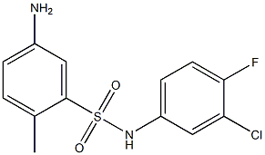 5-amino-N-(3-chloro-4-fluorophenyl)-2-methylbenzene-1-sulfonamide 结构式