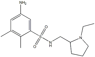 5-amino-N-[(1-ethylpyrrolidin-2-yl)methyl]-2,3-dimethylbenzene-1-sulfonamide 结构式