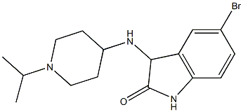 5-bromo-3-{[1-(propan-2-yl)piperidin-4-yl]amino}-2,3-dihydro-1H-indol-2-one 结构式